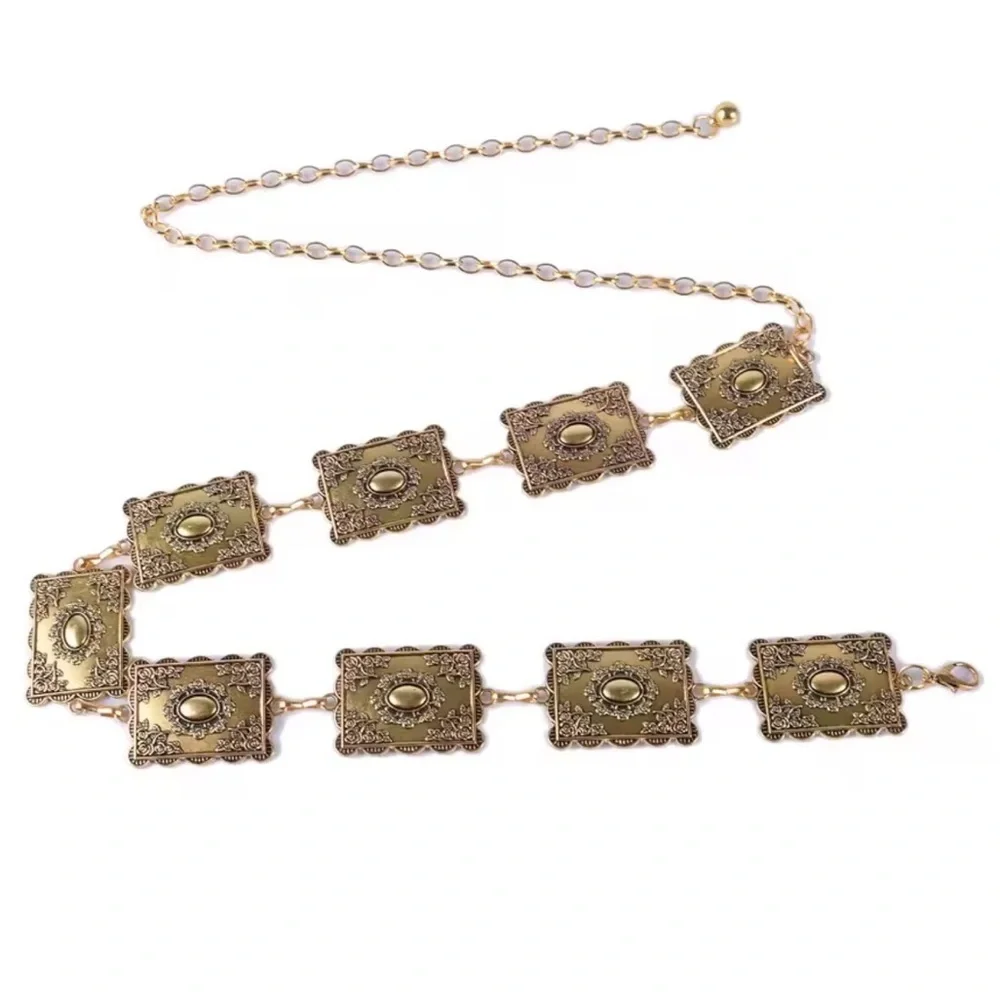 Antique Gold Filigree Medallion Chain Belt